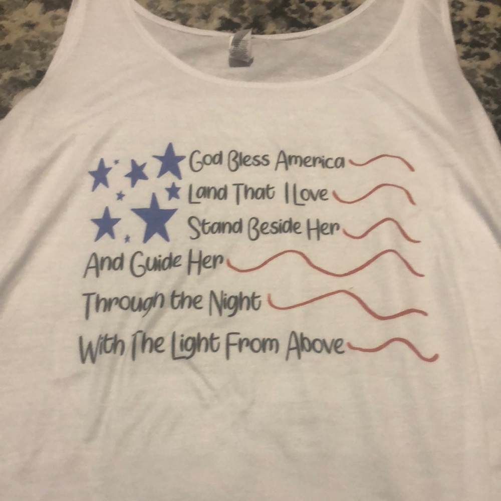 Patriotic oversized light weight tank top